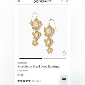 Brighton Everbloom French wire dangle drop flower earrings